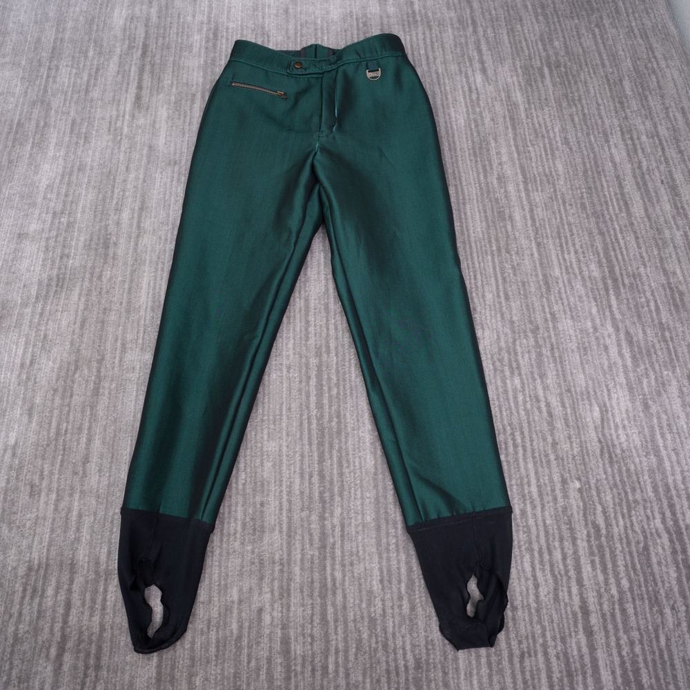 Nils Ski Pants Womens 10 Green Schoeller WB 400 Stretch‎ Stirrup Vintage USA